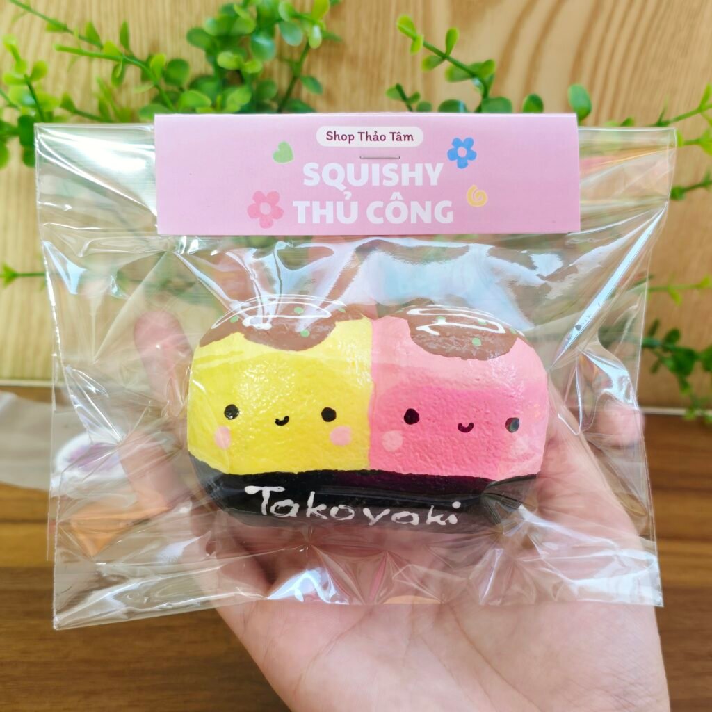 Squishy Thủ Công BÁNH BẠCH TUỘT TAKOYAKI LỚN Siêu Chậm Tăng Đồ Chơi Tự Làm Xả Stress Chữa Lành Shop Thảo Tâm]